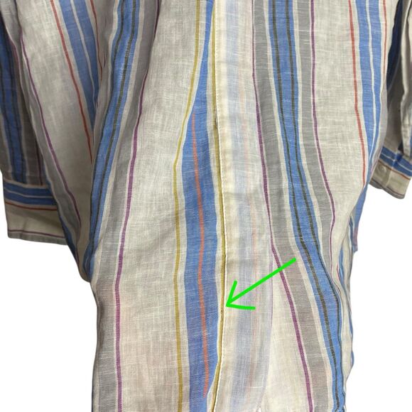 AG Adriano Goldschmied Shirt Womens S Linen Cotton Roll Tab Sleeve Coastal Beach - Picture 10 of 16